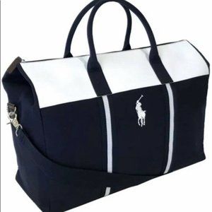 Ralph Lauren POLO Duffle Bag Gym Canvas Weekender Holdall Luggage Big Pony NWT